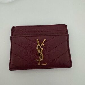 YSL Burgundy Card Holder